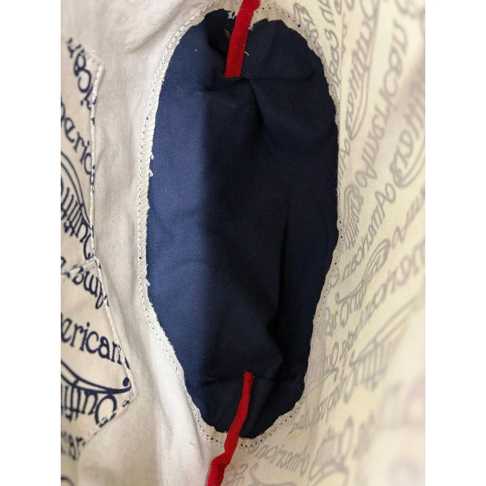 American Eagle Canvas Tote Bag Navy & White Logo Print Small Shopper